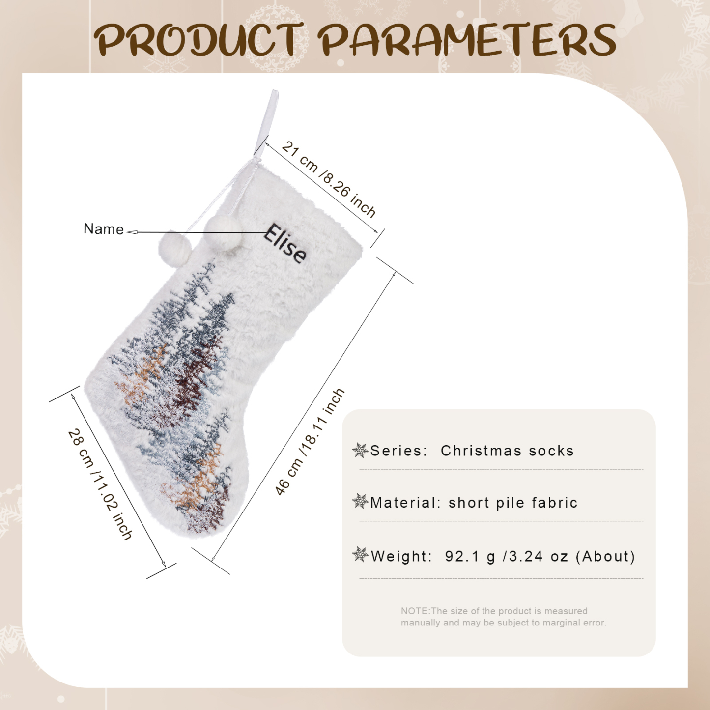 Customised 1 Name Christmas Stocking Ornament Fireplace Decorations Personalised Christmas Gift For Family Friends-Jessemade AU