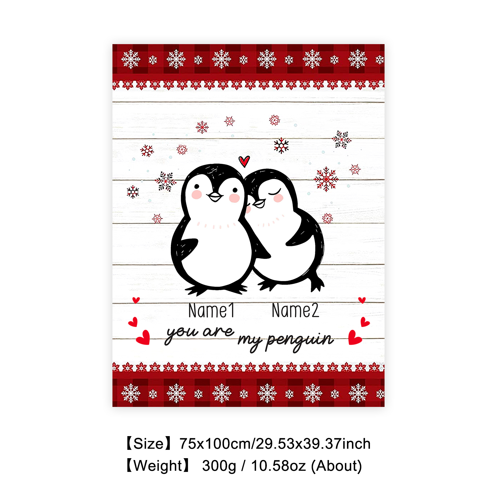 Personalised Couple Penguin Blanket Custom Name You Are My Penguin Blanket-Jessemade AU