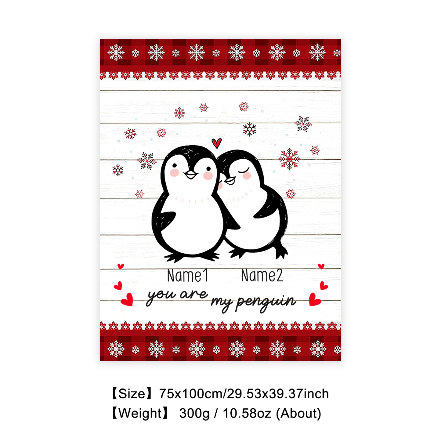 Personalised Couple Penguin Blanket Custom Name You Are My Penguin Blanket-Jessemade AU