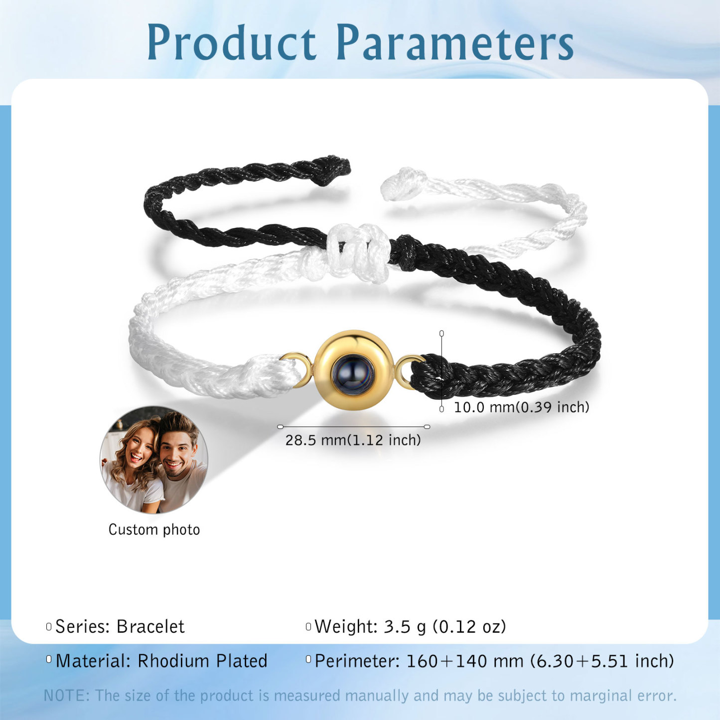 Personalised Projection Bracelet Customised Photo Bracelet Adjustable Bracelet Gift for Couples/Family/Friends-Jessemade AU