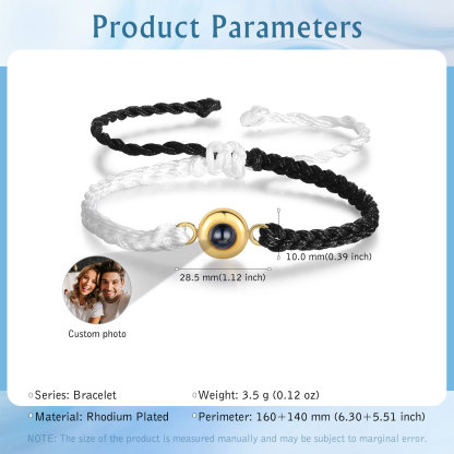 Personalised Projection Bracelet Customised Photo Bracelet Adjustable Bracelet Gift for Couples/Family/Friends-Jessemade AU