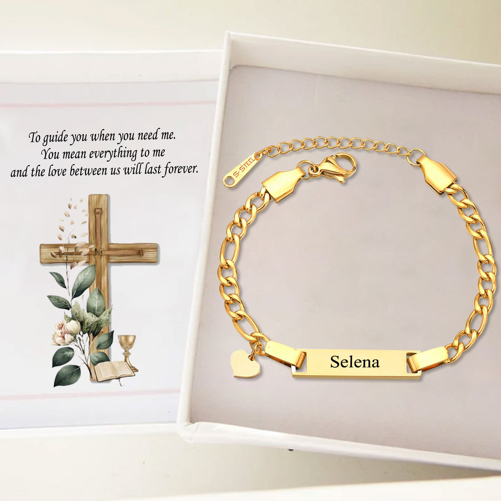 Custom Name Bracelet Personalised Love Bracelet Cuban Chain Bracelet Love Gifts-Jessemade AU