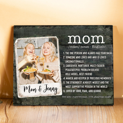 Mom Dictionary Custom Photo Picture Board Keepsake Wood Signs Photo Frame-Jessemade AU