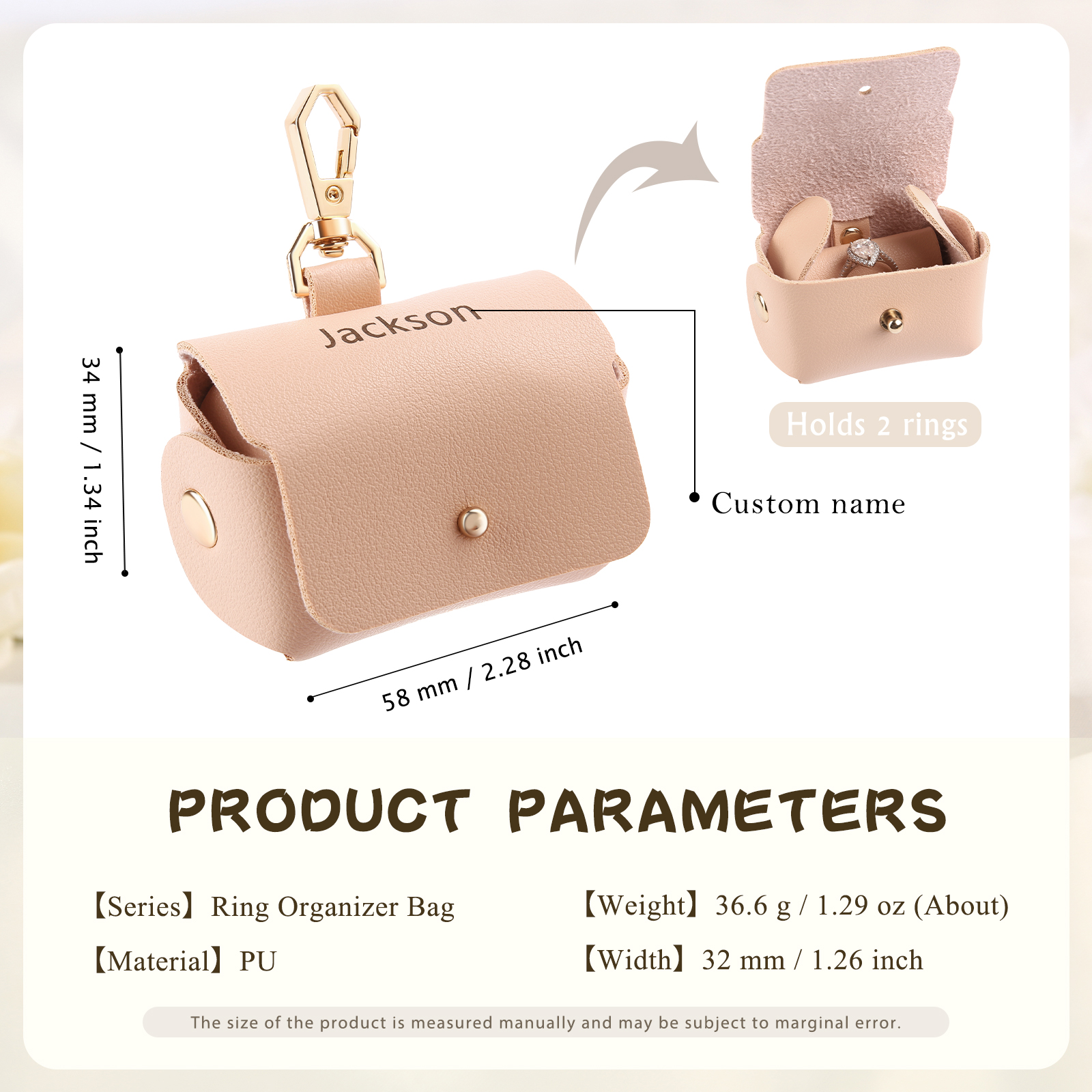 Personalised Name Exquisite Jewelry Box Ring Gift Box Ring Packaging Box-Jessemade AU