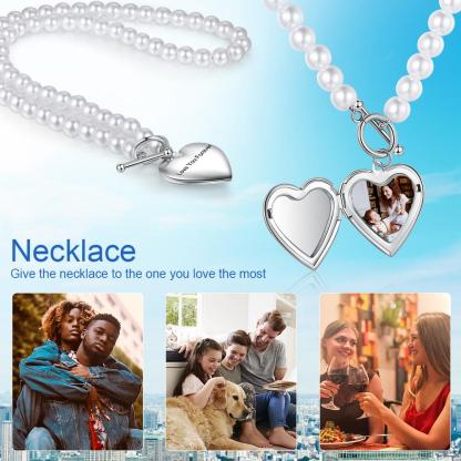Personalised Heart Photo Locket Necklace Custom Photo Necklace Gifts For Her-Jessemade AU