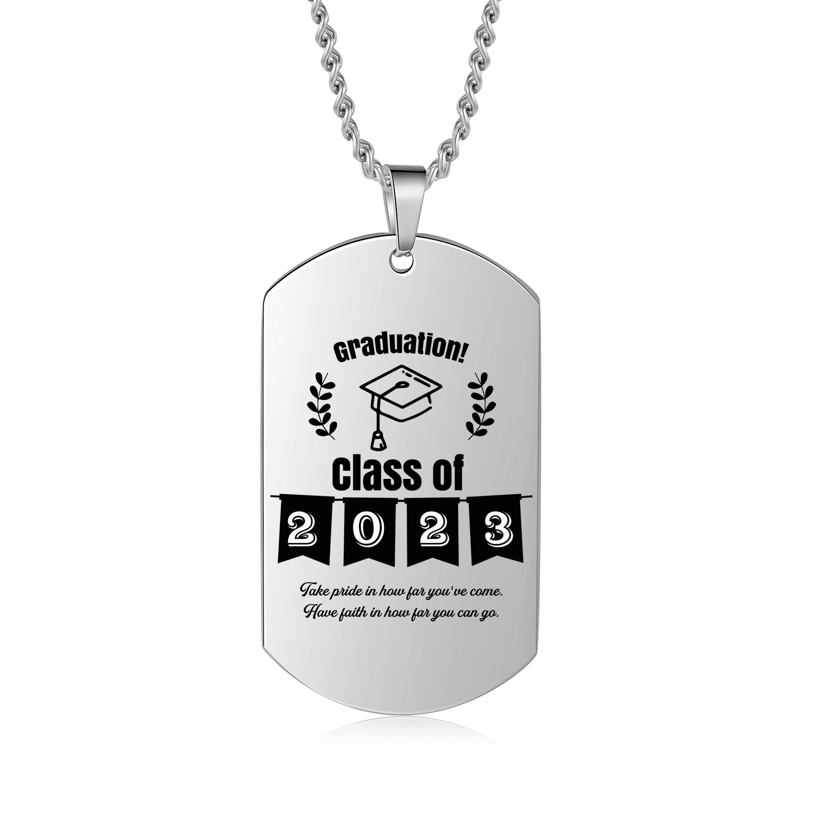 Class of 2024 Personalised Photo Necklace Custom Dog Tag Necklace Graduation Gifts-Jessemade AU