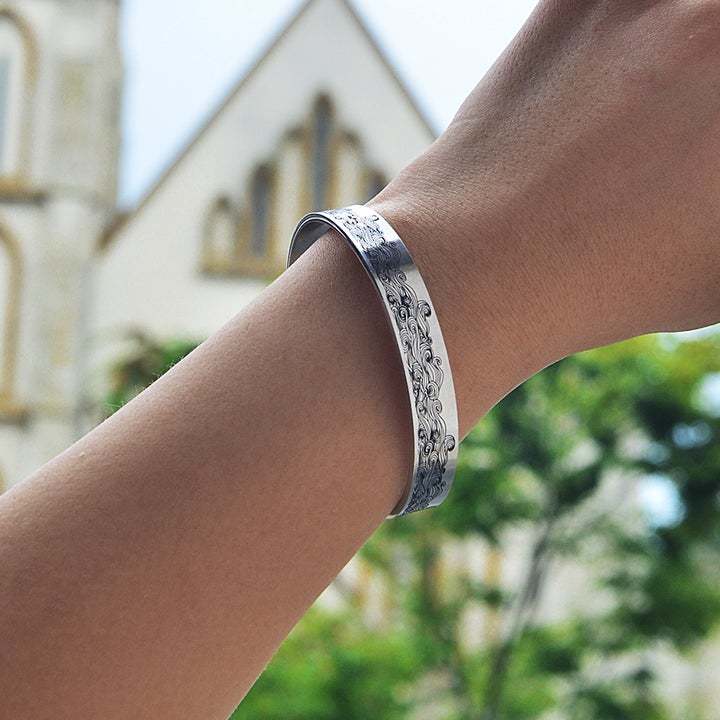 To My Daughter, Never feel that you are alone, Cuff Bangle Bracelet Gifts For Her-Jessemade AU