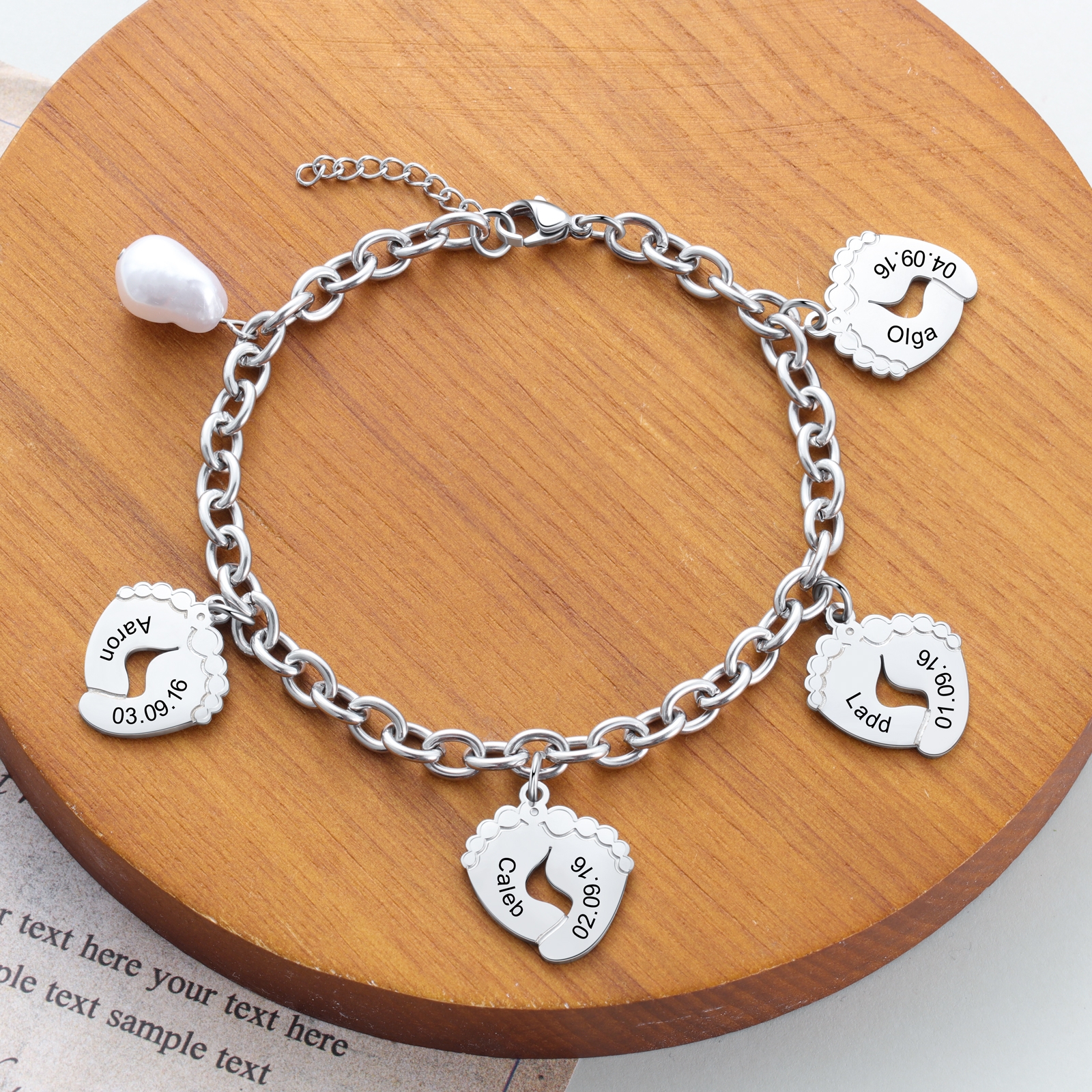 4 Feet Names Bracelet-Jessemade AU