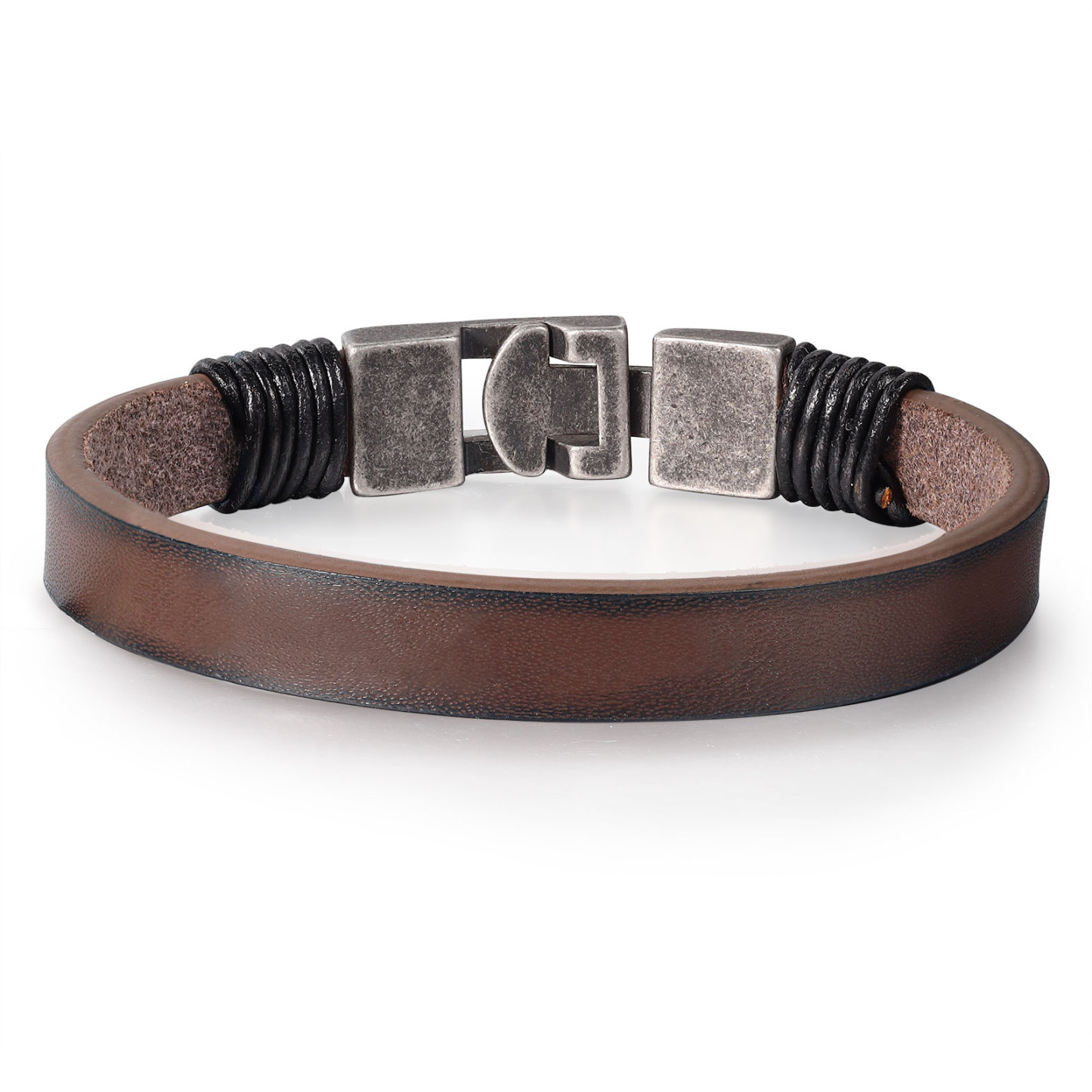 Vintage Men's Leather Bracelet Engraved Text Bracelet Personalised Gift for Him-Jessemade AU