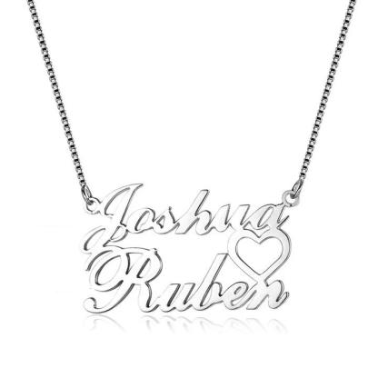 Personalised Heart Necklace Custom 2 Names Necklace Gift For Women-Jessemade AU