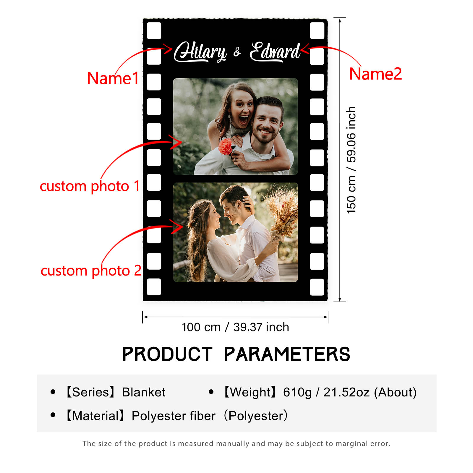 Personalised Couple Blanket Custom Photo Sweet Gift For Her-Jessemade AU