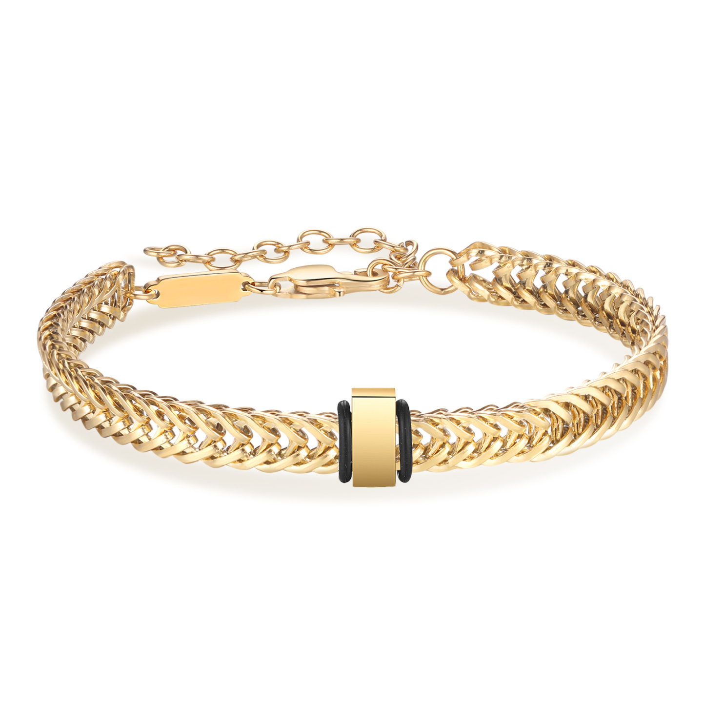 Personalised Men's Beaded Bracelet Custom 2 Names Adjustable Bracelets Stainless Steel Gifts for Him-Jessemade AU