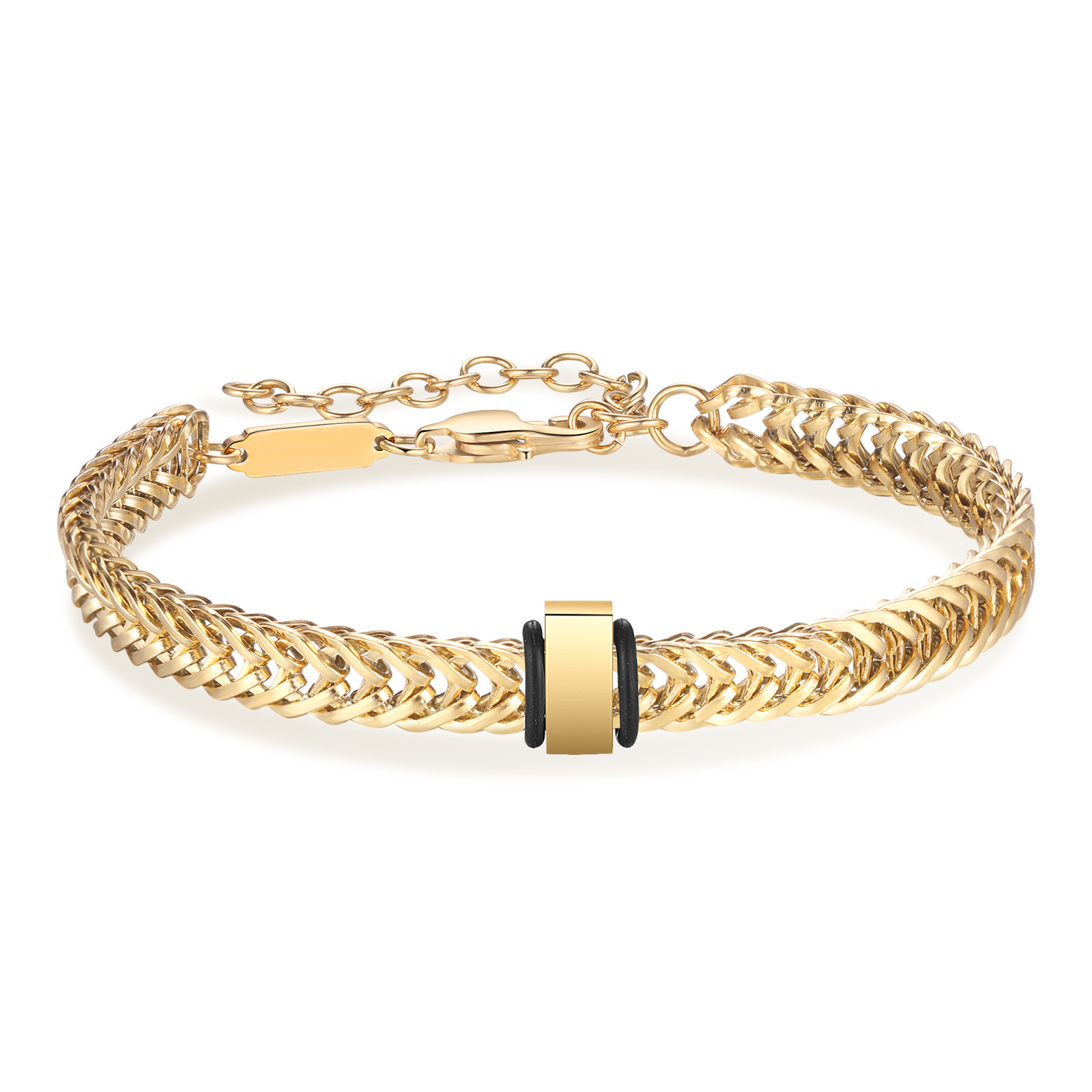 Personalised Men's Beaded Bracelet Custom 2 Names Adjustable Bracelets Stainless Steel Gifts for Him-Jessemade AU