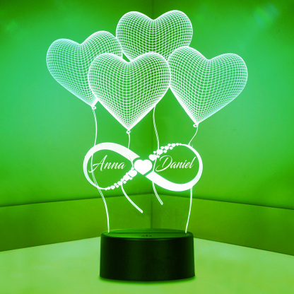 Balloon LED Night Light Personalised 7 Colours Changing Night Light With Name Lamp Gifts For Kids-Jessemade AU