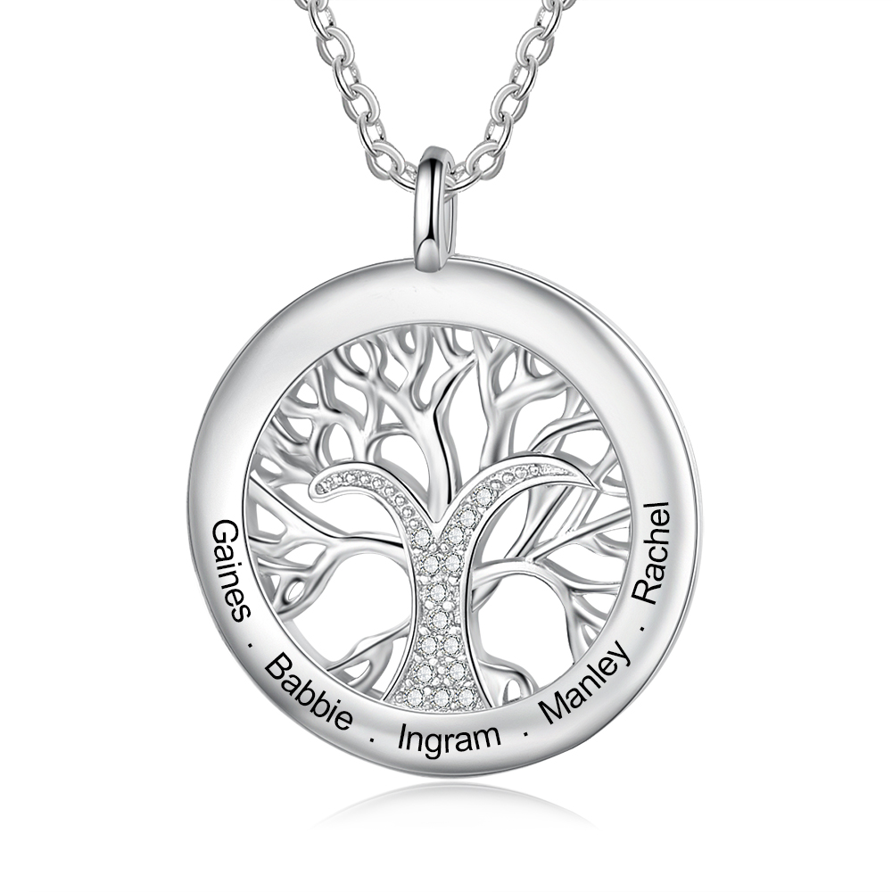Personalised Family Tree Necklace Custom 5 Names Necklace Gifts For Her-Jessemade AU