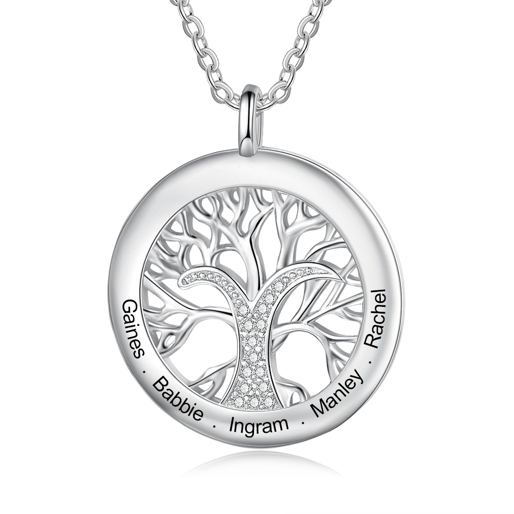 Personalised Family Tree Necklace Custom 5 Names Necklace Gifts For Her-Jessemade AU