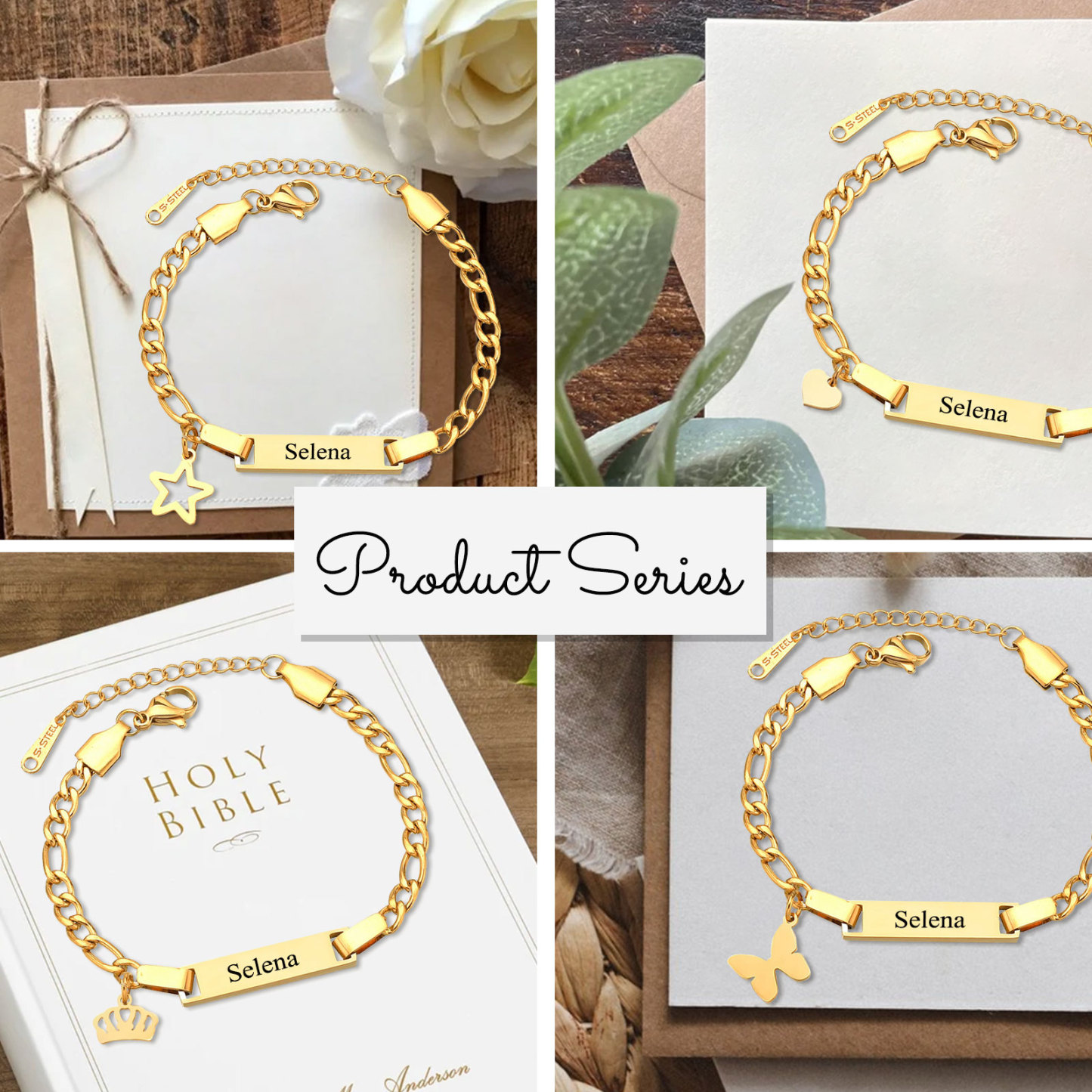 Custom Name Bracelet Personalised Crown Bracelet Cuban Chain Bracelet Love Gifts-Jessemade AU