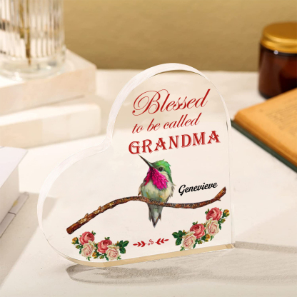 Acrylic Heart Keepsake Custom 2 Names Birds Decor Personalised Gifts for Grandma Mum-Jessemade AU