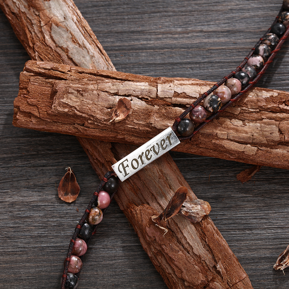 Personalised Multi-loop Stacking Bracelet Round Beads Men's Bracelet Gifts For Him-Jessemade AU