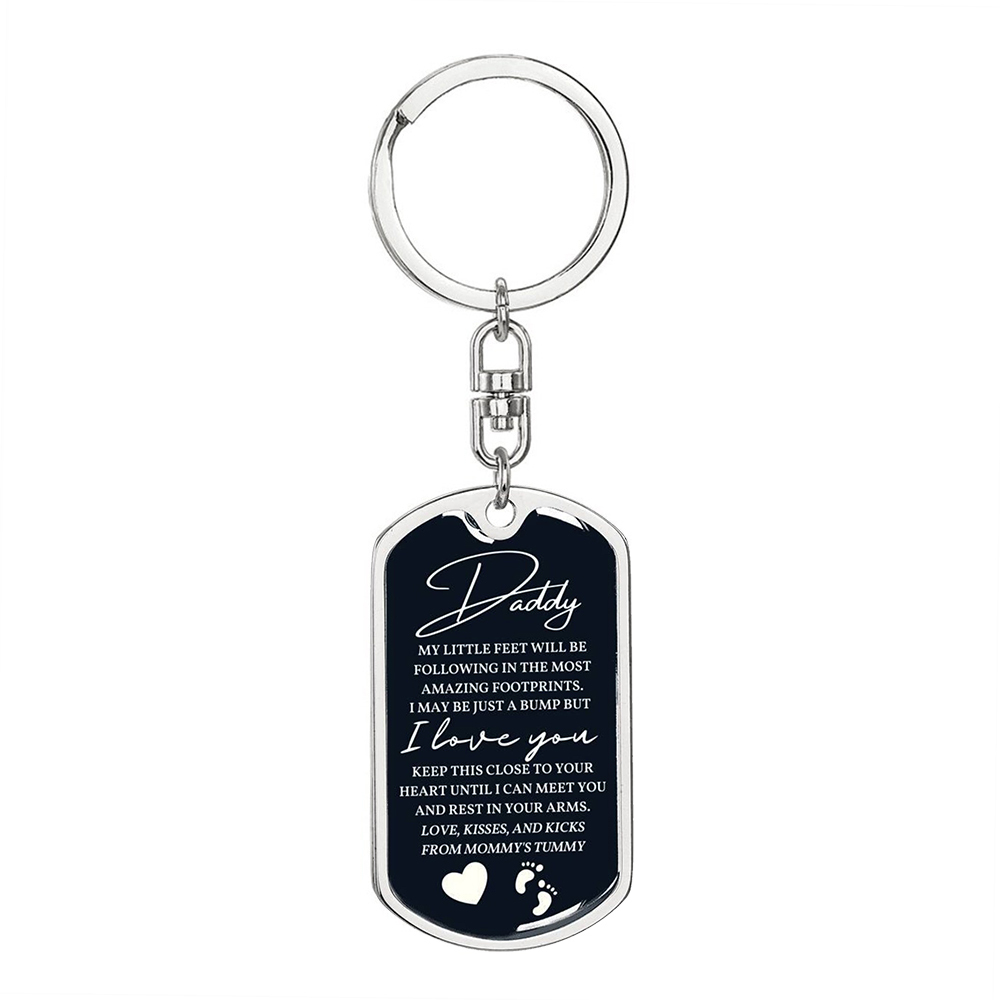 Personalised Message Keychain Custom Text Keyring for Him, "I may be just a bump but I love you"-Jessemade AU