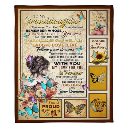 Grandma To Granddaughter, When Ever You Feel Overwhelmed, Fleece Blanket-Jessemade AU
