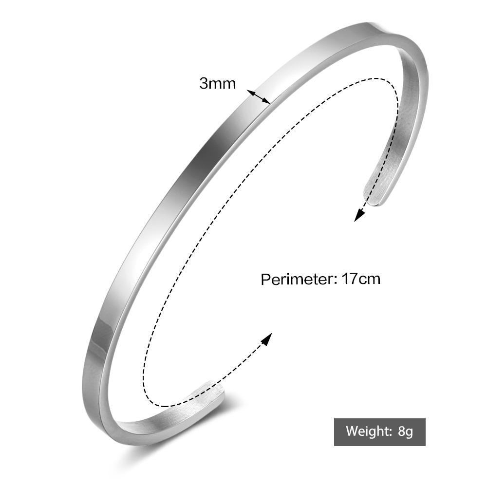 Personalised ID Bracelet For Women Engrave Name Phrases Bangles Best Valentine's Gift-Jessemade AU