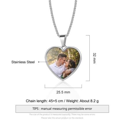 Personalised Heart Necklace Custom Photo Necklace Gifts For Her-Jessemade AU