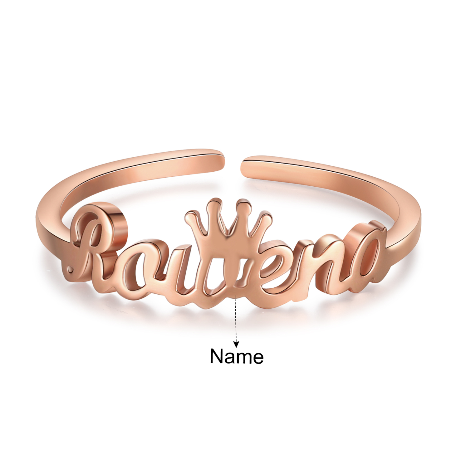 Customised Crown Name Ring Classic Adjustable Ring for Her-Jessemade AU