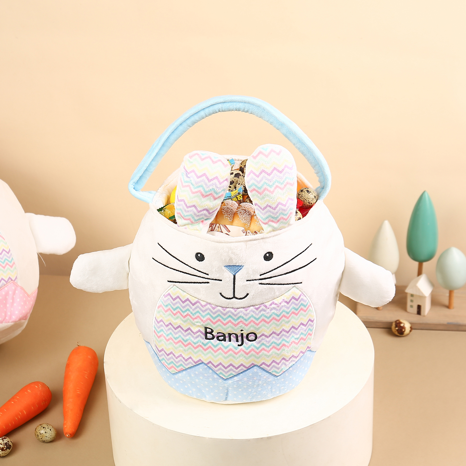 Personalised Bunny Tote Bag Customised with Name Bunny Bucket Bag Easter Gifts-Jessemade AU