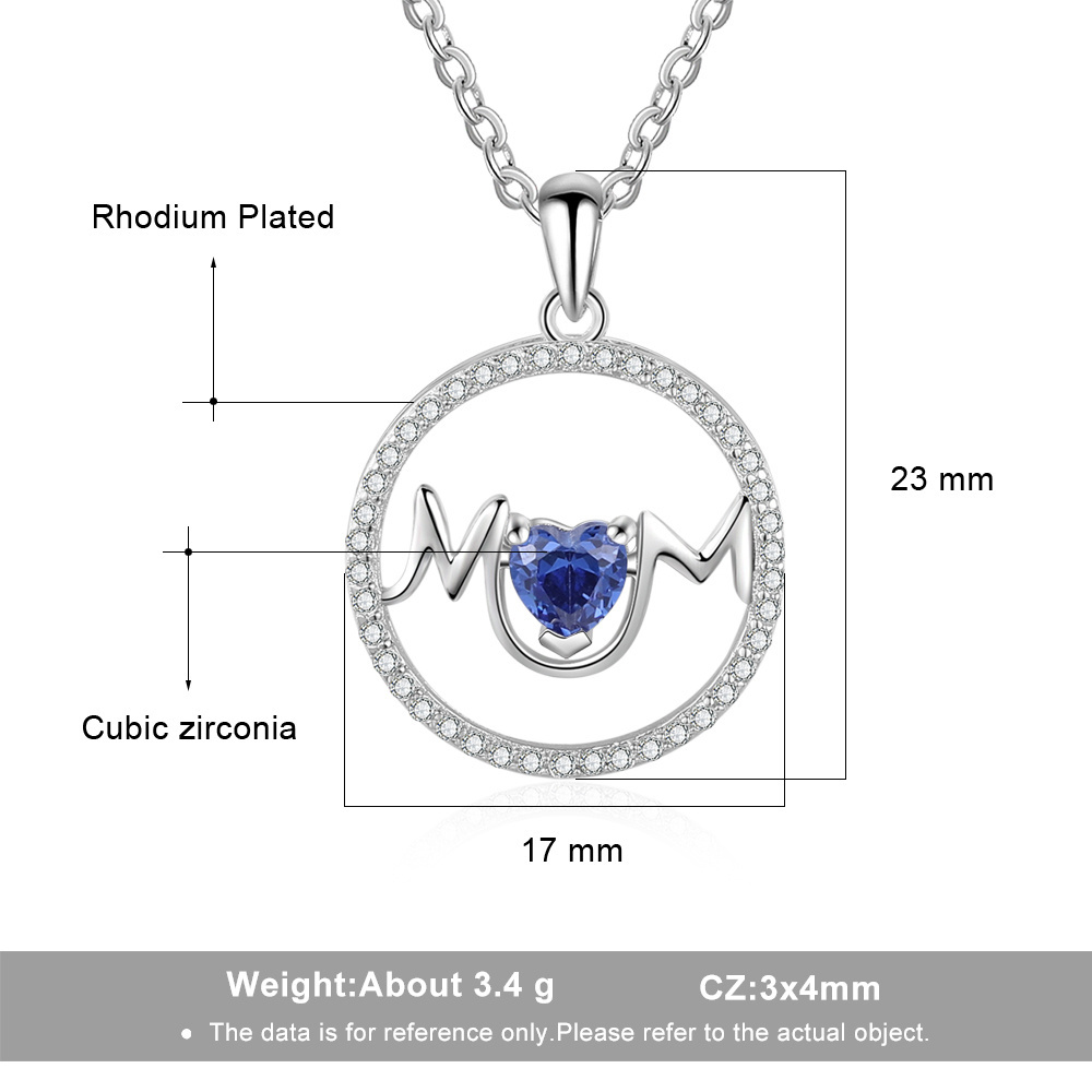 Mom Necklace Personalised Heart Necklace with Birthstone Engraved Name Gifts for Her-Jessemade AU