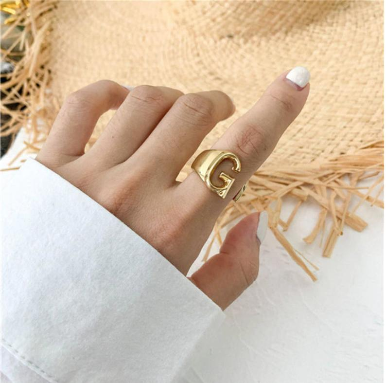 Personalised Name Ring Custom 1 Letter Name Ring Gifts For Women-Jessemade AU