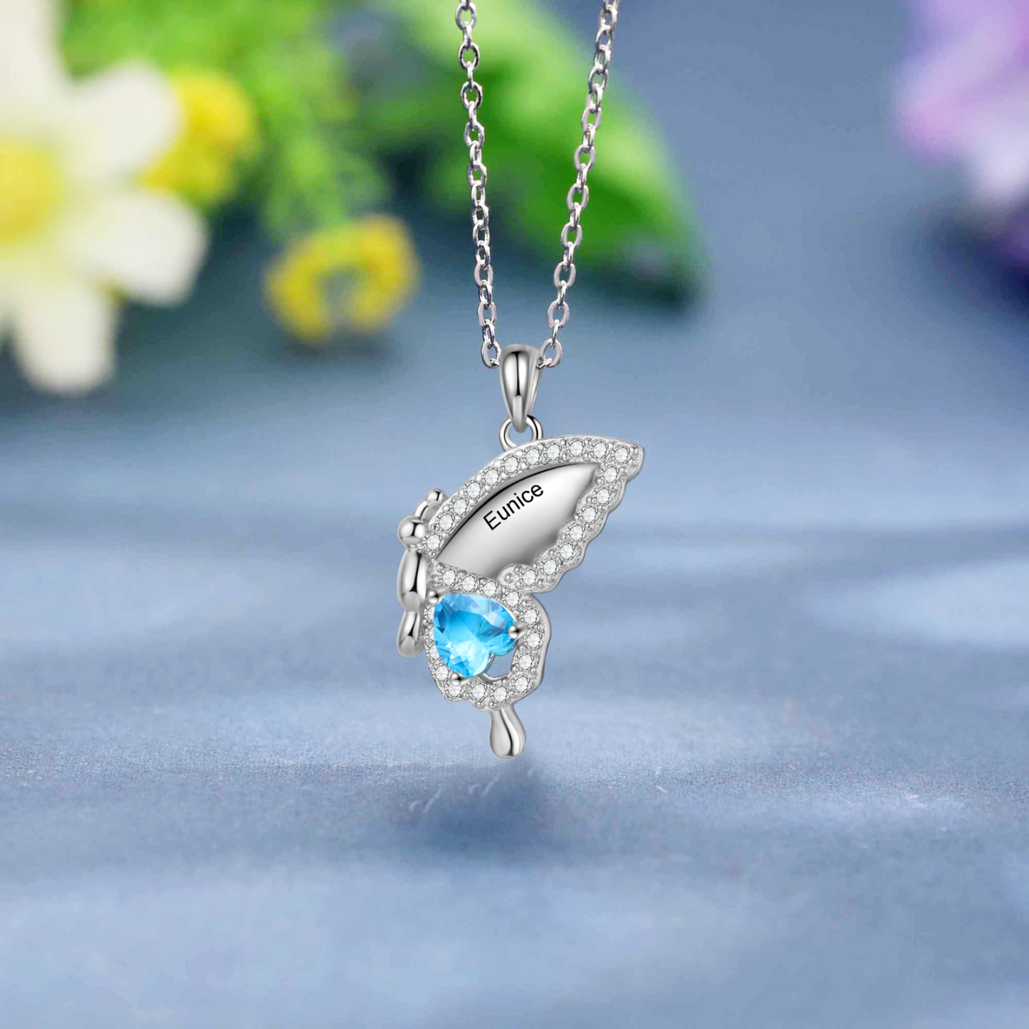 Butterfly Necklace Set Customised Birthstones & Names Necklace Mother and Daughter Necklaces Birthday Gift for Friends-Jessemade AU