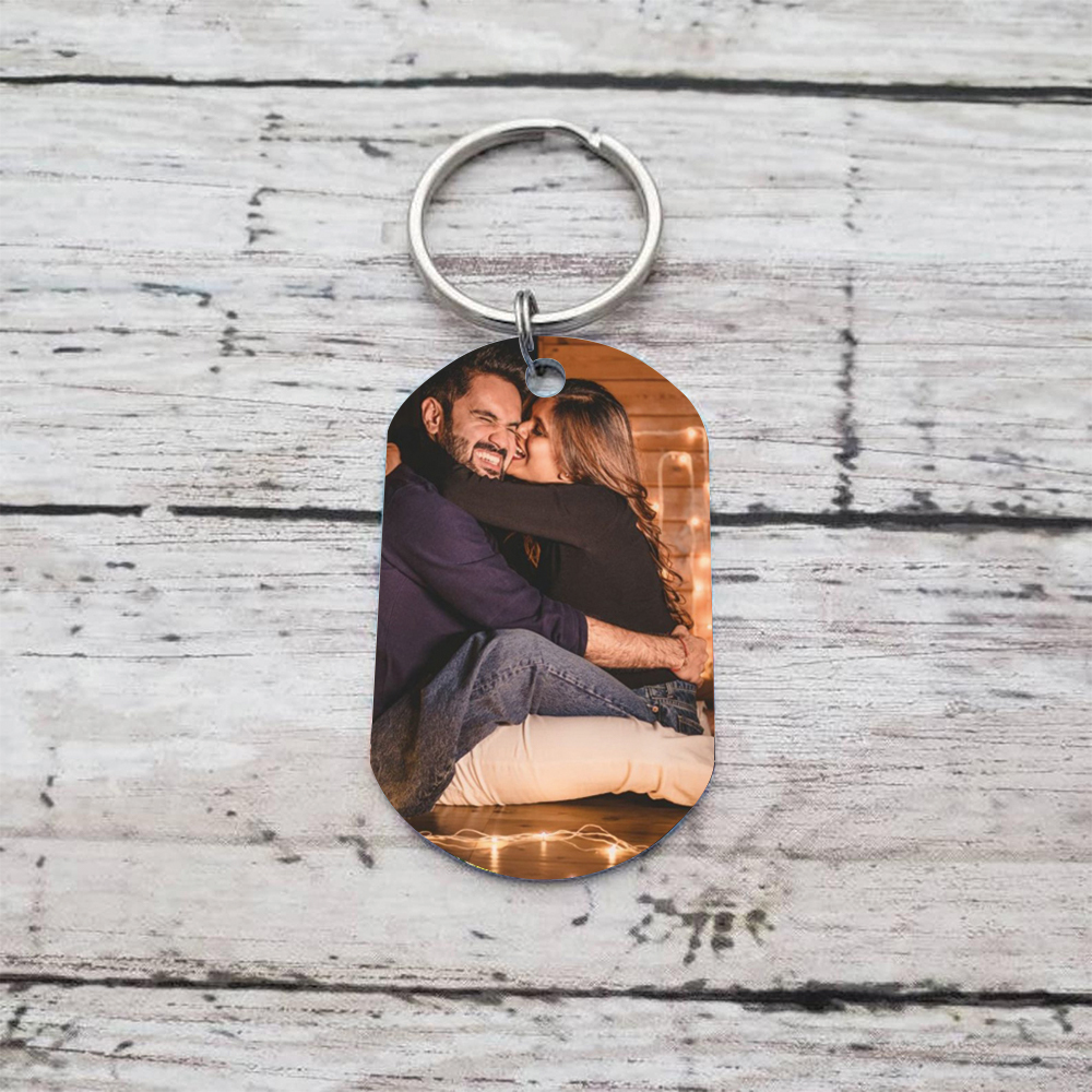 Couple Photo Keychain Customised 2 Names & Date Keyring Valentine's Day Gifts - I Love You To The Moon And Day-Jessemade AU