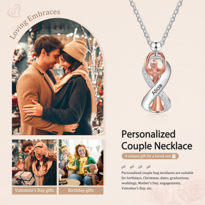 Personalised Infinity Necklace Couple Hug Necklace for Her-Jessemade AU