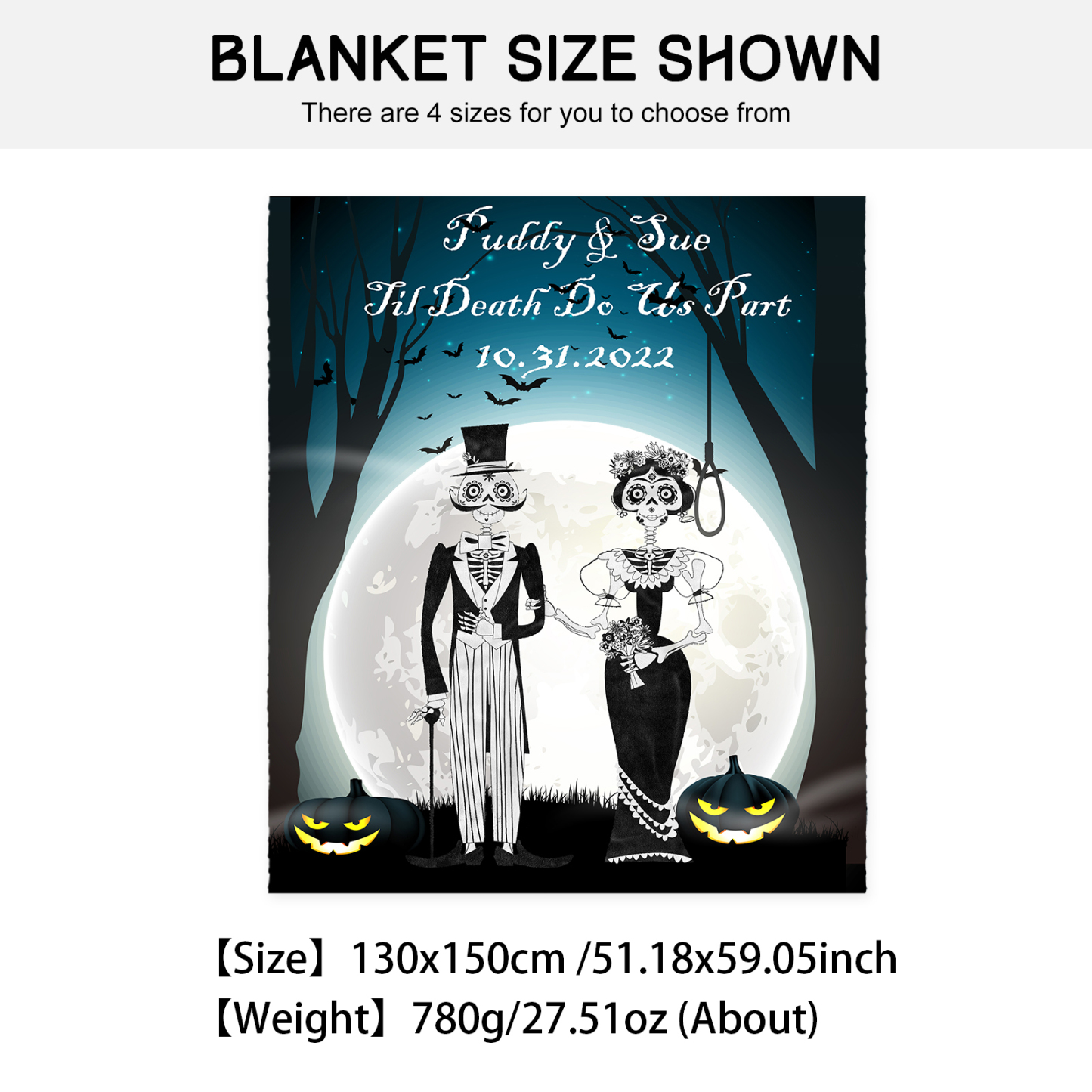 Personalised Couple Blanket Engrave Name Sweet Gift For Her Him-Jessemade AU