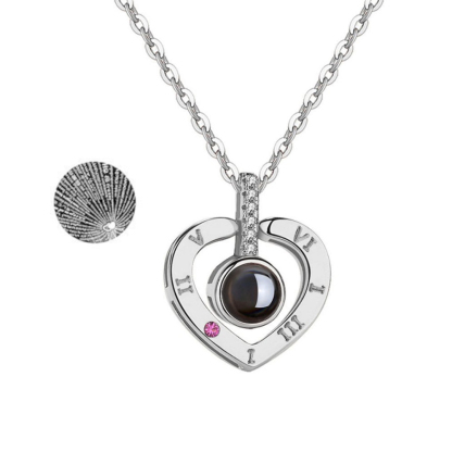 Personalised 100 Languages Projection Necklace Engraved  " I LOVE YOU" Heart Necklace Gifts For Her-Jessemade AU