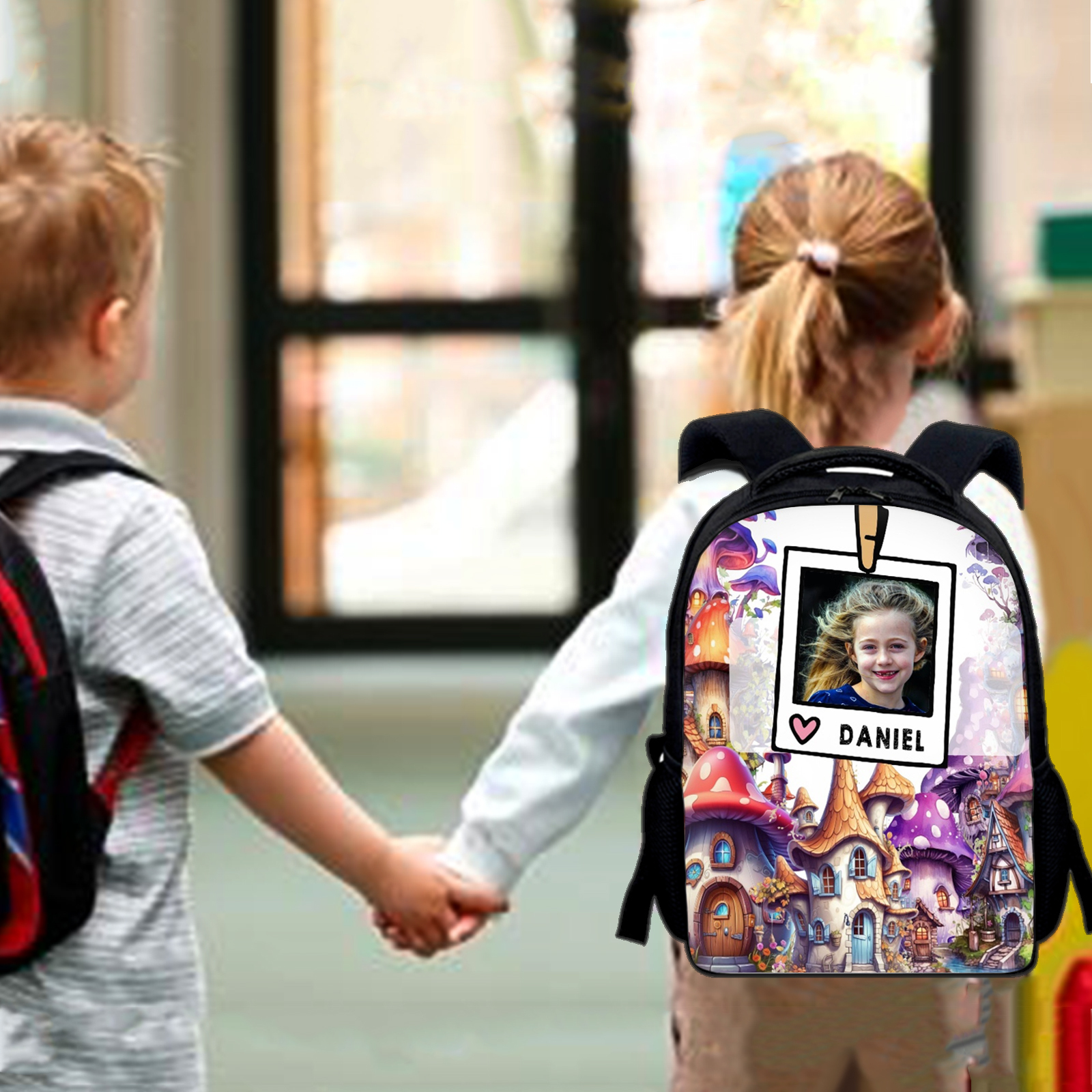 Personalised School Bag Custom Name And Photo Schoolbag Castle Backpack for Kids-Jessemade AU