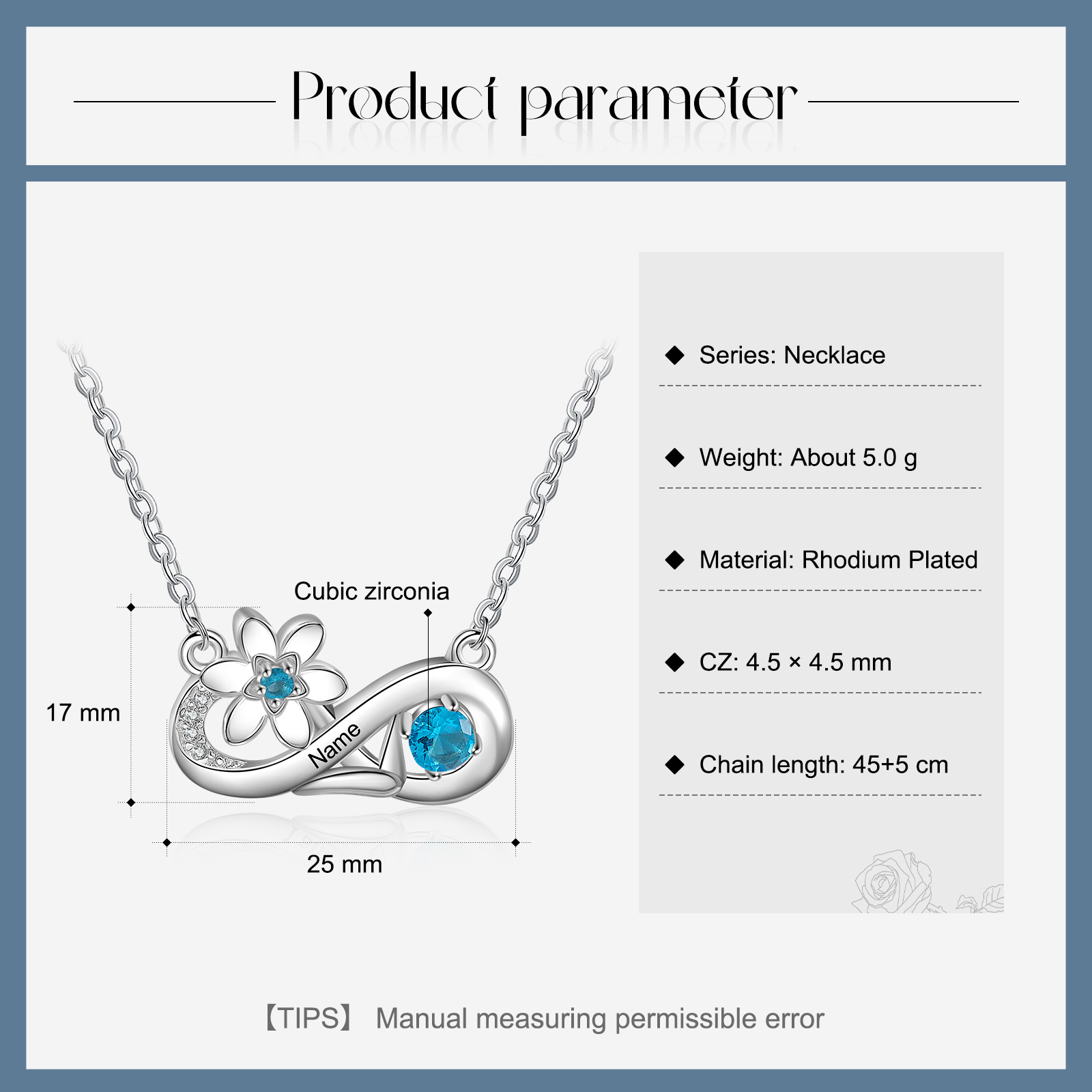 Personalised March Birthflower Necklace With Birthstone Gift For Women-Jessemade AU