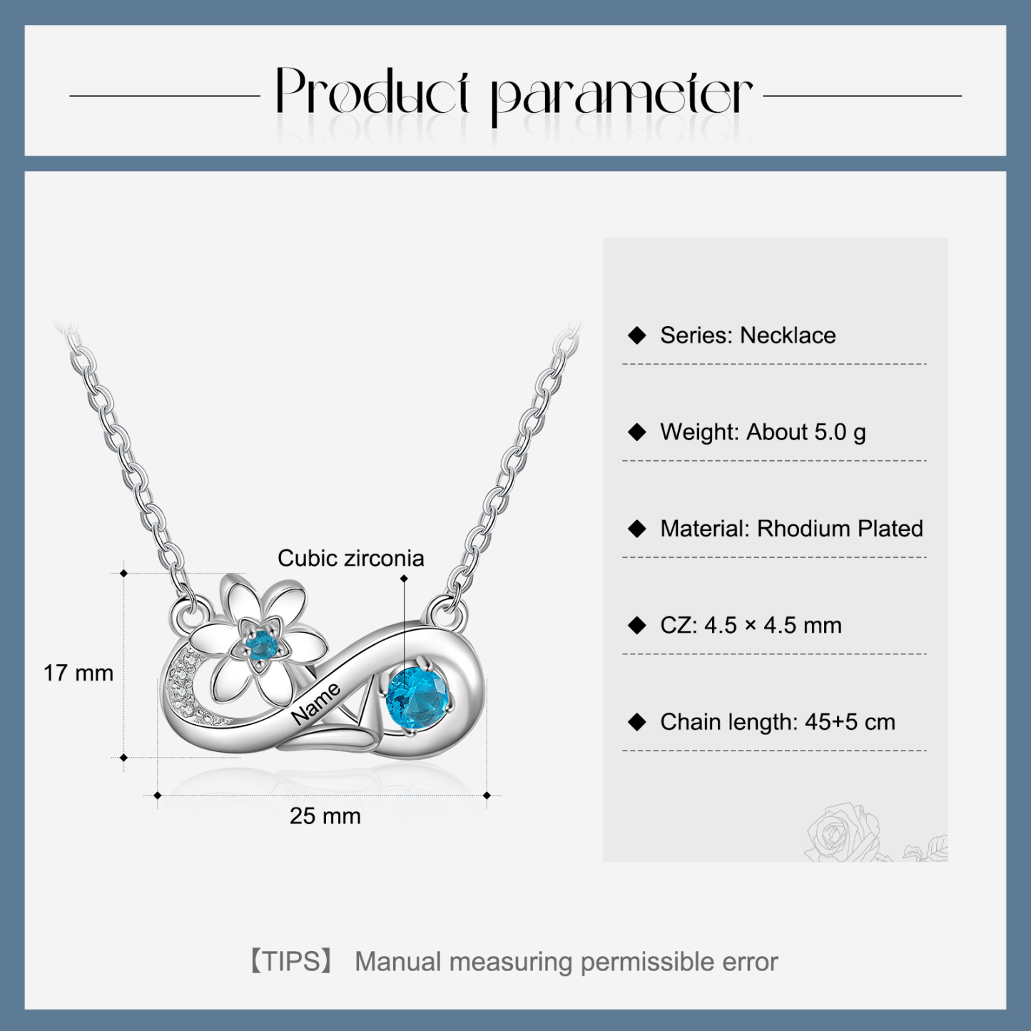 Personalised March Birthflower Necklace With Birthstone Gift For Women-Jessemade AU