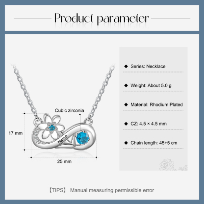 Personalised March Birthflower Necklace With Birthstone Gift For Women-Jessemade AU