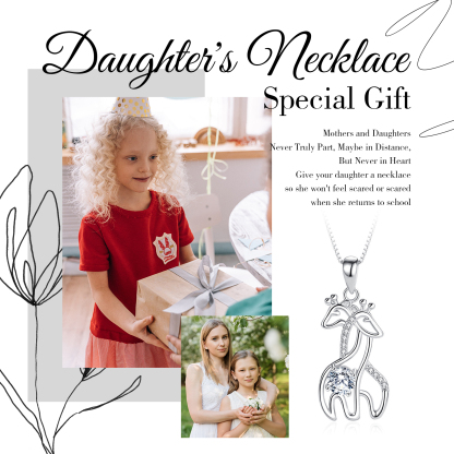To My Daughter Giraffes Pendant Necklace Warm Gifts-Jessemade AU