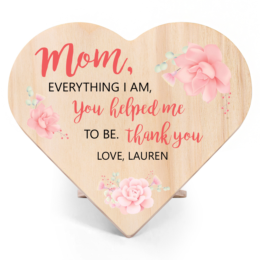 To My Mom Personalised Wooden Heart Keepsake Desktop Ornament "For all the times I forgot to thank you" Mothers Gifts-Jessemade AU