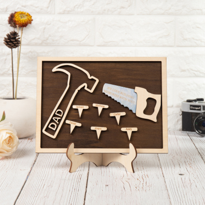 Dad Tool Set Wood Signs Custom 6 Names Father’s Day Handyman Construction Dad Sign-Jessemade AU
