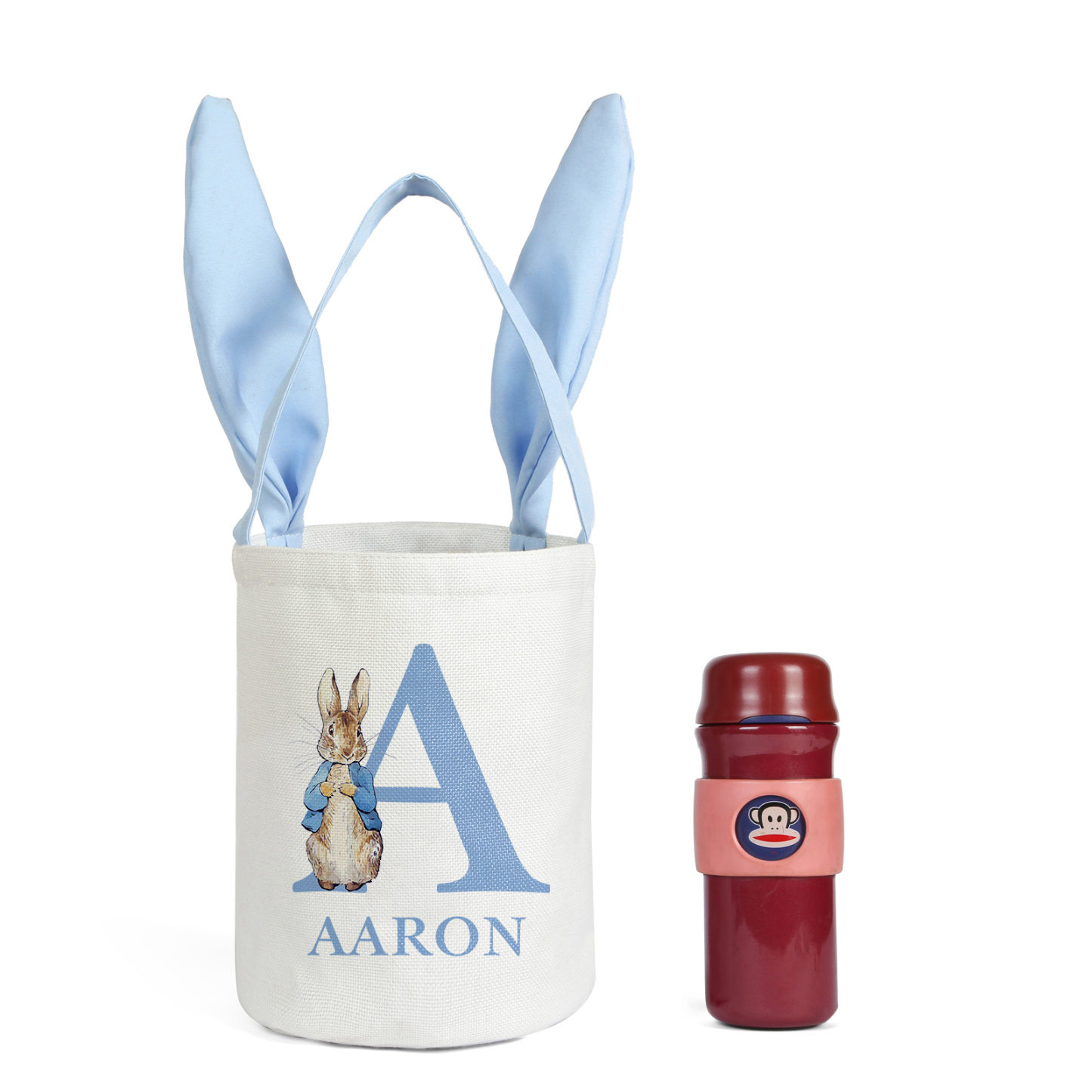 Easter Bunny Tote Bag Personalised Name & Letter Bucket Bag Bunny Basket Gifts For Kids-Jessemade AU