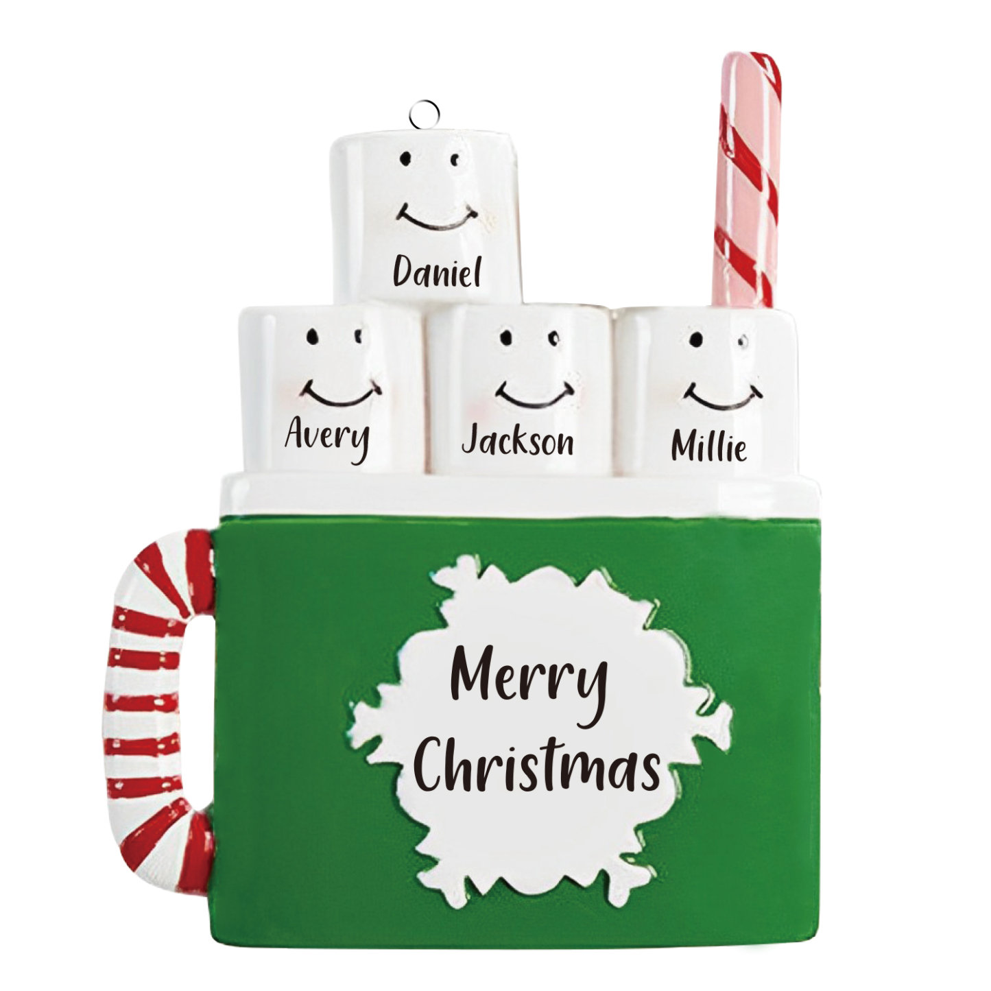 4 Names - Personalised Xmas Ornament Custom Name & Text Christmas Tree Wooden Decor Gift for Family Friends-Jessemade AU