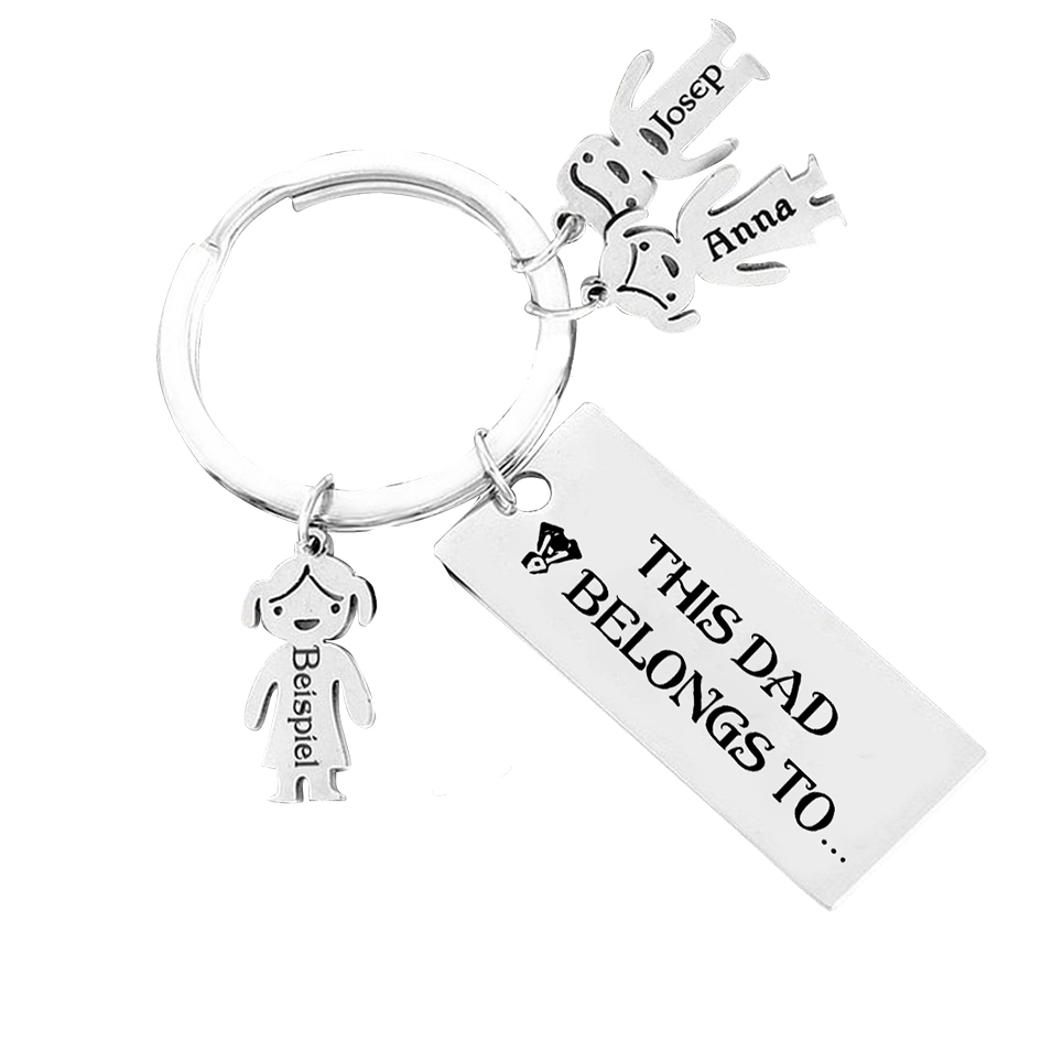 3 Names-Personalised 3 Children's Name Keychain Gift for Mum Dad-Jessemade AU