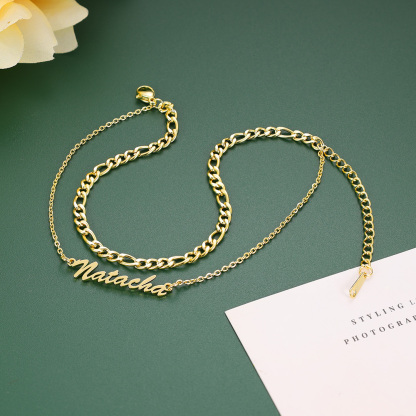 Double Stranded-Personalised Name Anklet For Her-Jessemade AU