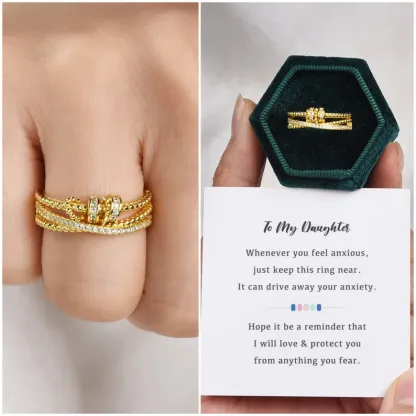 To My Daughter-S925 Spinning Bead Fidget Ring