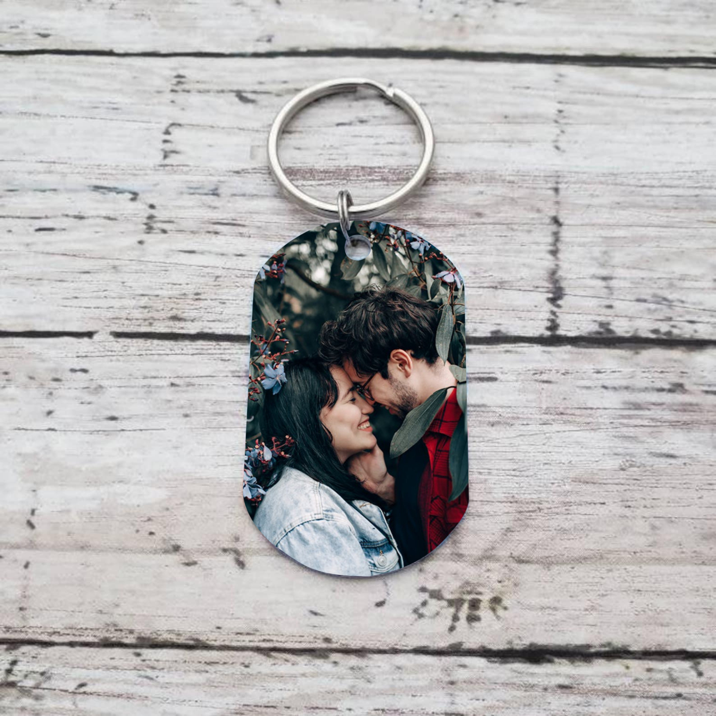 To My Man/Love Couple Keychain Custom Photo Keyring Stainless Steel Keychain Gift for Couples-Jessemade AU