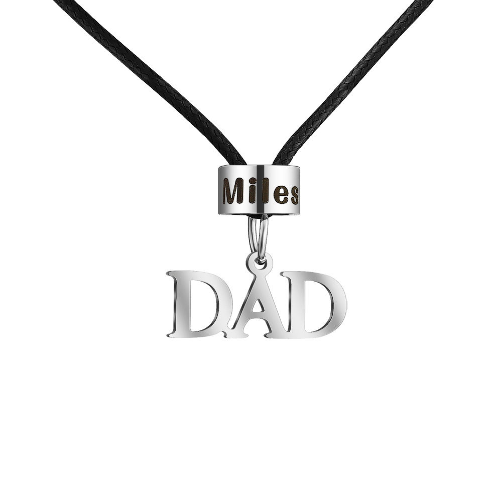 Dad Necklace Personalised Men's Necklace with Beads Engraved 2 Names Gifts For Father-Jessemade AU